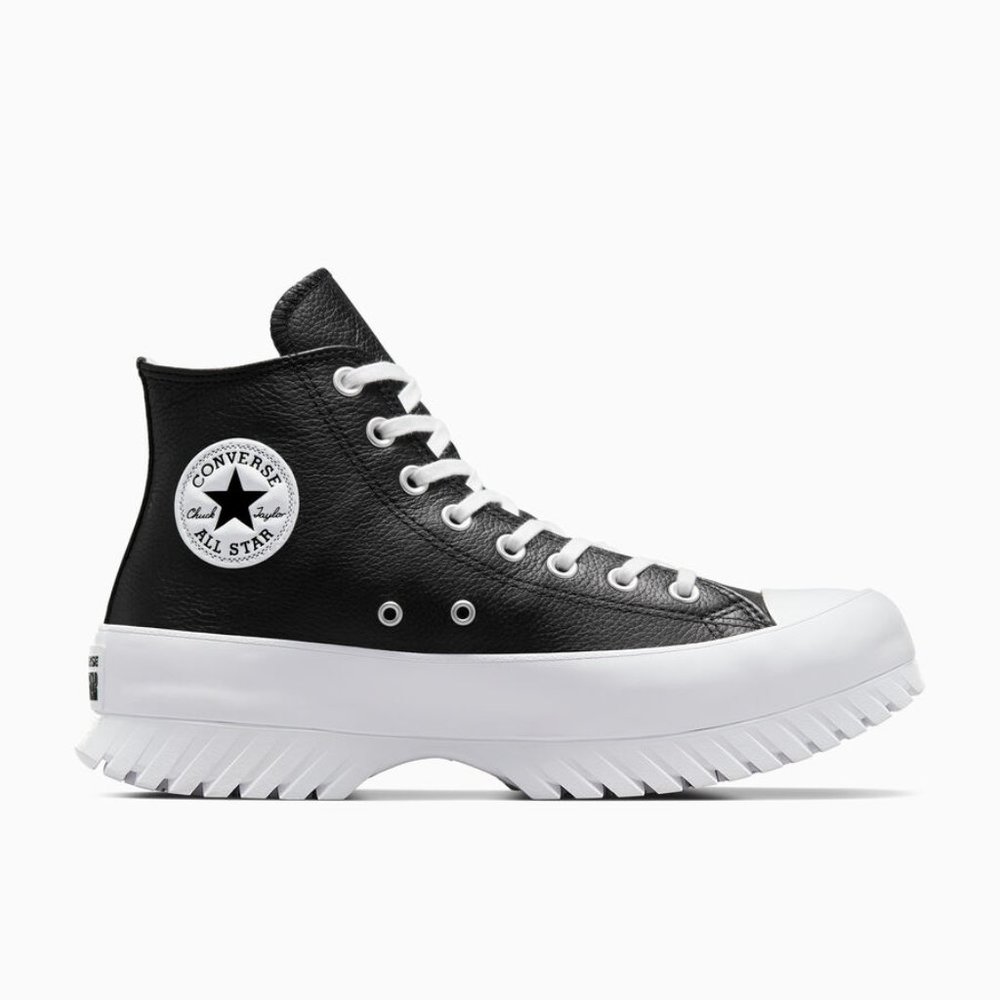 Converse Black Leather Platform Sneakers Chuck Taylor All Star Lugged 2.0 size 5